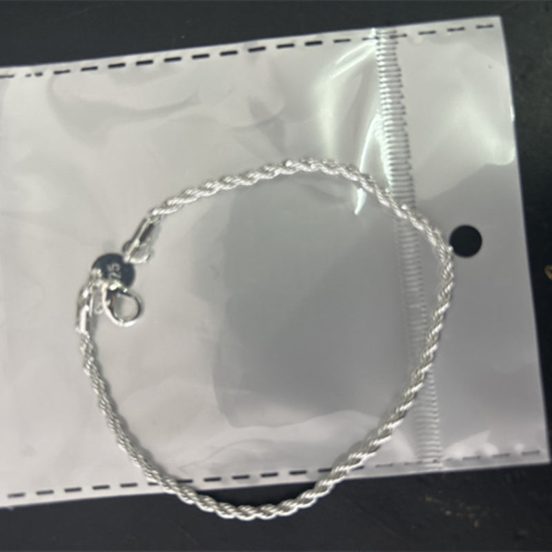 Fashion Simple Silver Rope Twist Bracelet